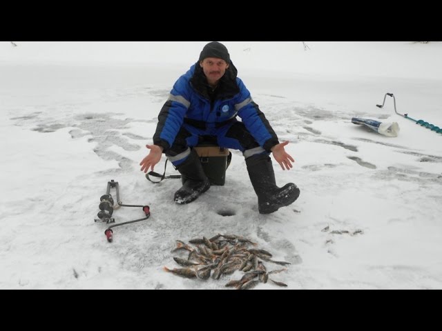 Рыбалка со льда на малой речке Подмосковья.