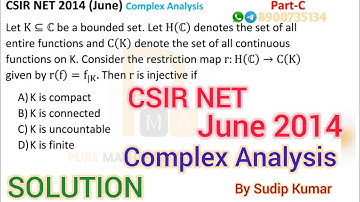 CSIR NET June 2014 Complex Analysis Solution | Csir Net June 2014 Complex Analysis Part C | By PMA