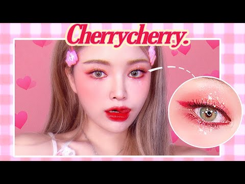 🍒체리에이드✨메이크업 (ft.탱글탱글 베이스/최애글리터)|CHERRY <strong>ADE</strong> MAKEUP🍒