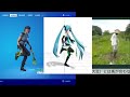 fortnite frolic vs hatsune miku vs noumoe913 synced comparison