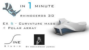 Rhino in 1 minute  -  EX 5  -  Curvature mass + Polar array