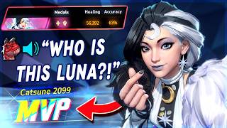 "WHO IS THIS LUNA?!" - Streamer Reacts to my 60k Healing Luna Snow! | Marvel Rivals