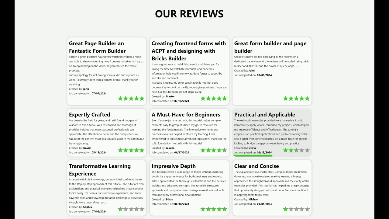 06 Bricks Builder Rating Element & ACPT IO for Reviews - YouTube