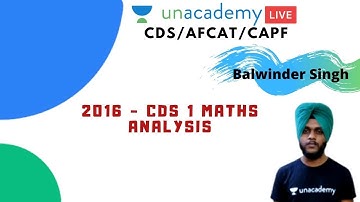 CDS Prepararion 2020 | 2016 - CDS 1 Maths Analysis | Maths for CDS 2020 by Balwinder Singh
