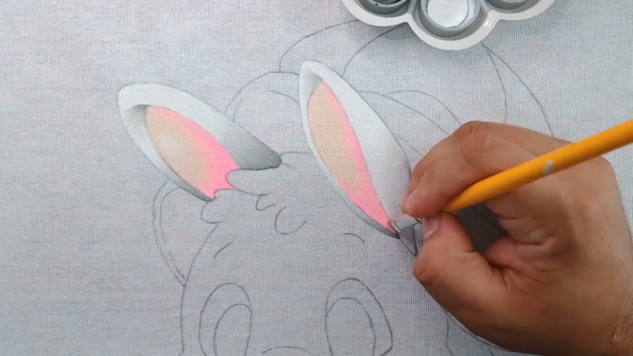 Coelhinha da Páscoa Pintura em Tecido Parte 2 Aula 441 Bruno Silva