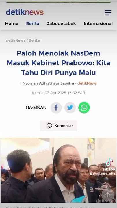Paloh Menolak Nasdem Masuk Kabinet Prabowo: Kita Tahu Diri Puya Malu