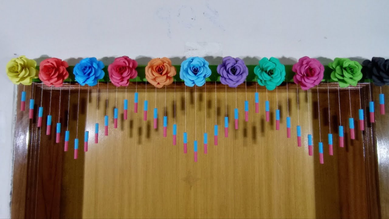 How To Make Door Hanging Craft / কাগজ দিয়ে দরজা সাজানোর কারুকাজ 