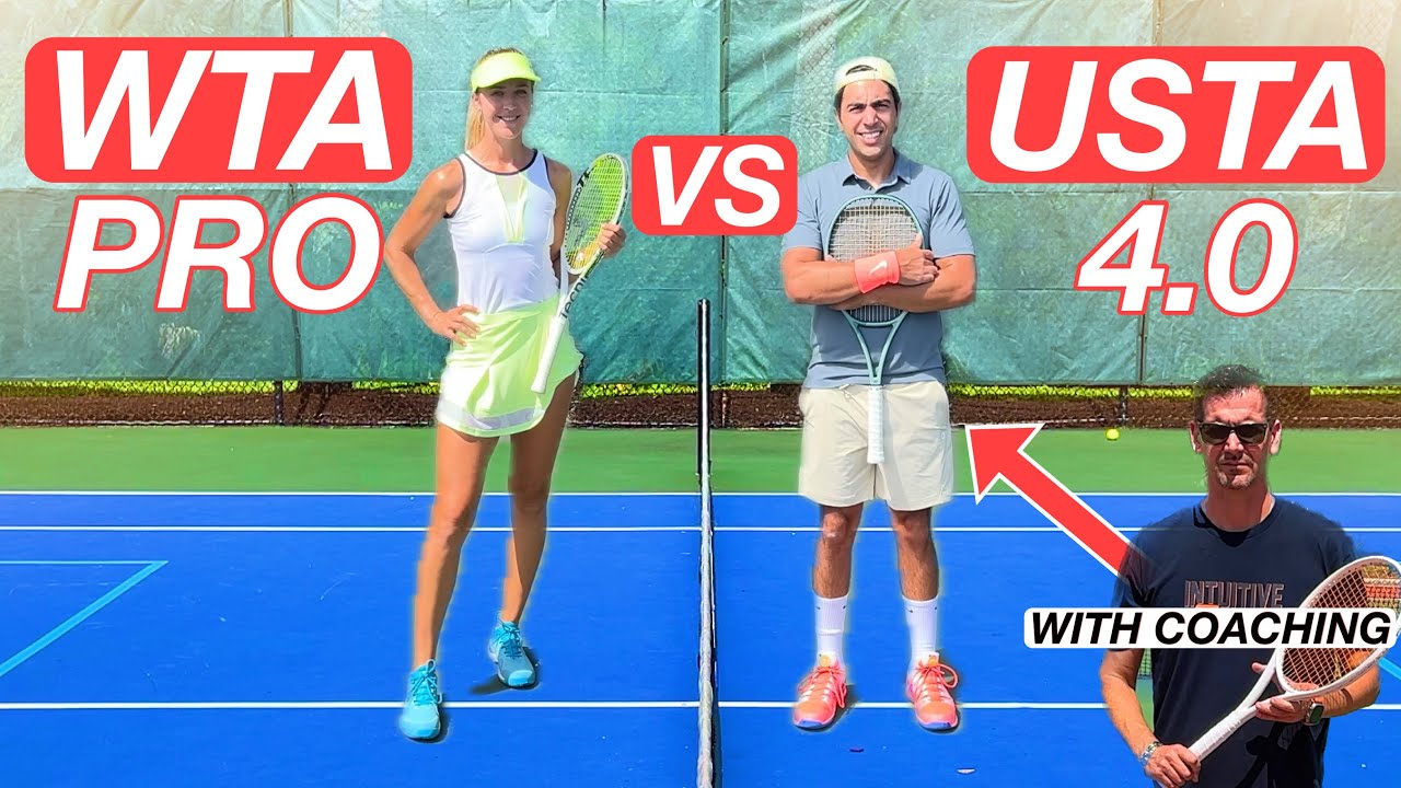 Женщина-профессионал против парня 4.0 NTRP (реванш)