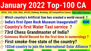 Current Affairs 2022 January Full Month | Current Affairs Top 100 in English | Most Imp Current Gk