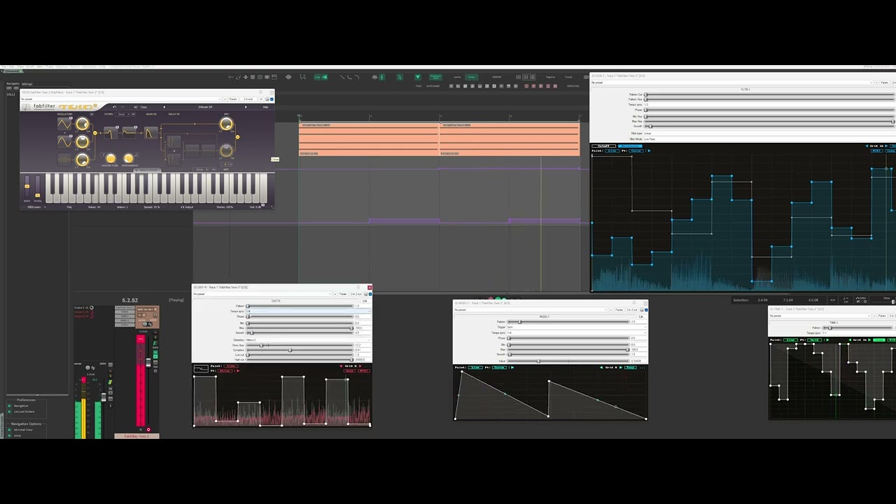 Tilr JSFX Test: MSEG-1, ADSR-1,GATE-1,TIME-1,FLTR-1,DIST-R