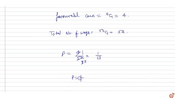 A card is drawn from a well-shuffled pack of playing cards. The probability that it is a king