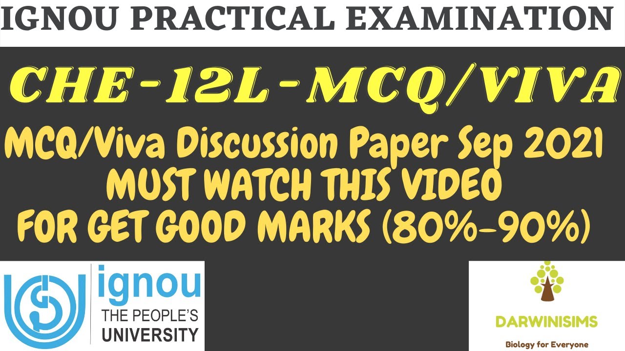 CHE-12L| 24Sept 2021 Question Paper BSC Practical Objective/Viva,IGNOU BSC Practical Chemistry Lab-V