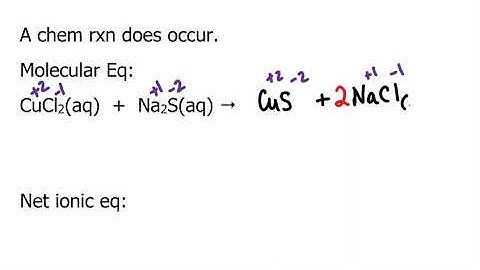 reactions example net ionic eq CuCl2 and Na2S 3