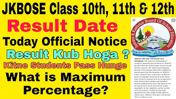 JKBOSE Class 10th & 12th Result 2021 / JKBOSE Result 10th & 12th Class 2021 Kashmir Division