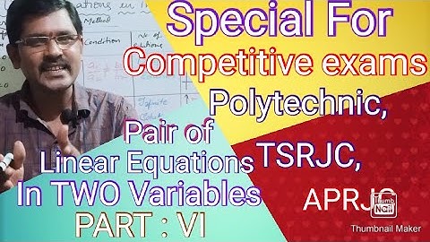 #PAIR #OF #LINEAR #EQUATIONS #IN #TWO # VARIABLES #10 class #Maths #TSRJC #APRJC #POLYTECHNIC