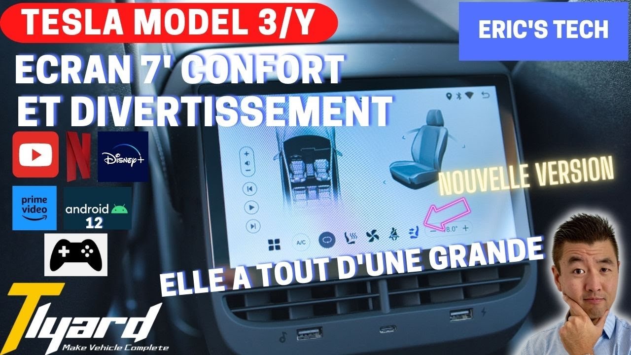Tesla Model 3/Y - Ecran 7' Confort et Divertissement TLYARD - Ma Tesla a tout d'une grande! 🤩