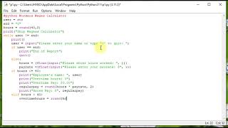 python Workers Wages Calculator.mp4