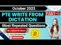 PTE Write From Dictation - October 2023 - 50 Most Repeated Questions | #Part1 #PTE2023 | Edutrainex