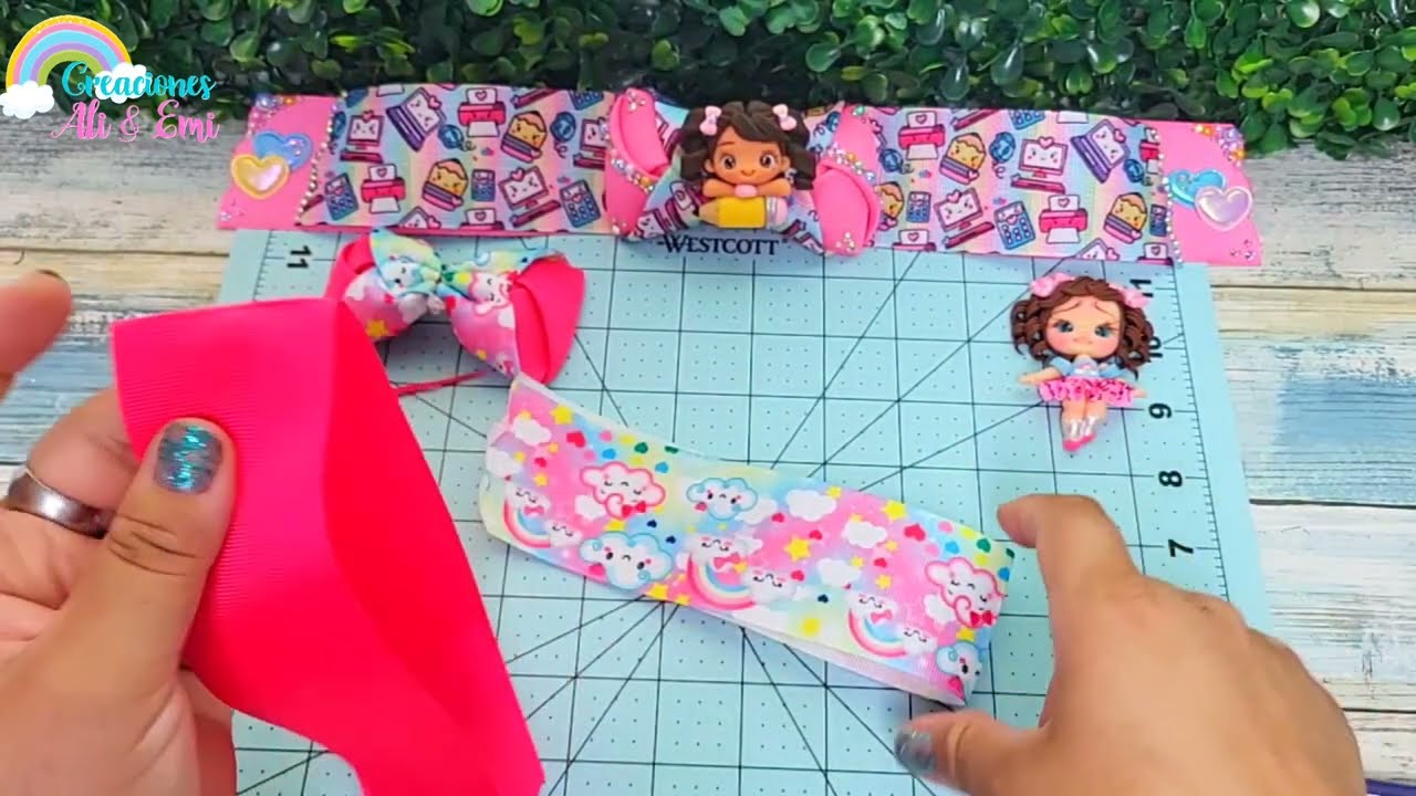 Como realizar un moño coletero con liston de 5cm , Lazo Carta Coletero de 5cm 