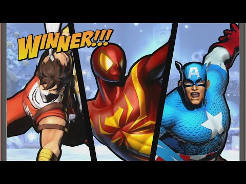 UMVC3 - CAPTAIN AMERICA/SPIDER-MAN/STRIDER HIRYU ONLINE!