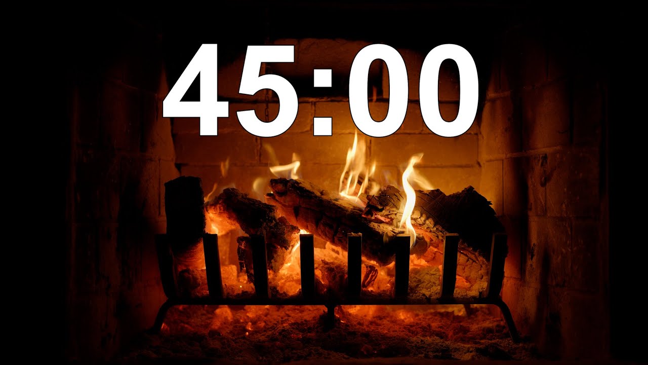 45 Minute Timer With Relaxing Fireplace 🔥 - YouTube