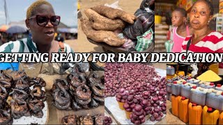 SHOPPING FOR MY BABY DEDICATION | FOLLOW US TO OKO MARKET #vlog