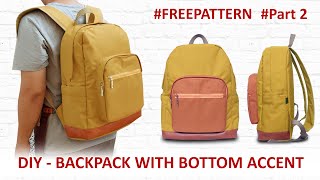 DIY - Backpack with bottom accent - FREE PATTERN - Cara membuat ransel