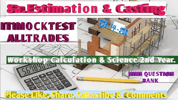 8a.Estimation & Costing 2nd Years W.Cal & Science| English & Tamil Nimi Video|ITIMOCKTEST ALLTRADES