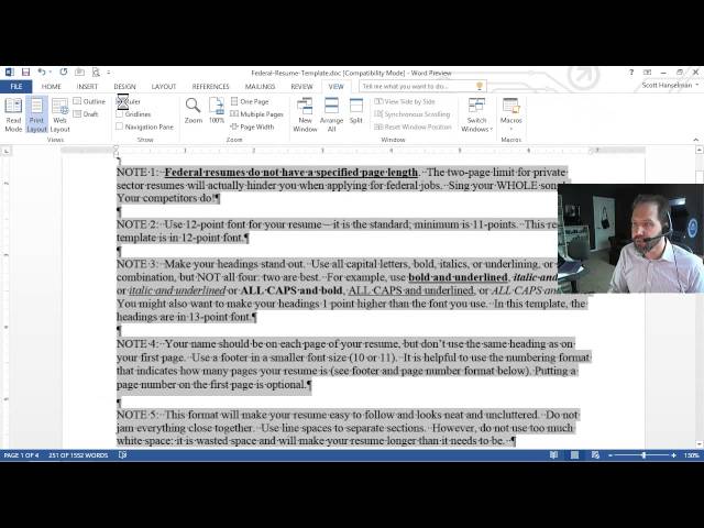 how to create a resume on word