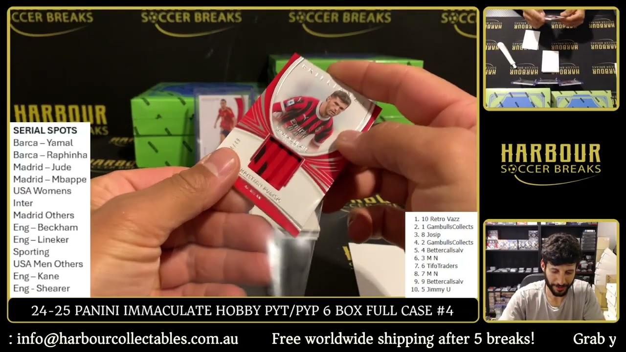 Break #4 - 24/25 Panini Immaculate Soccer HOBBY PYT/PYP 6 Box Full Case (1/1)