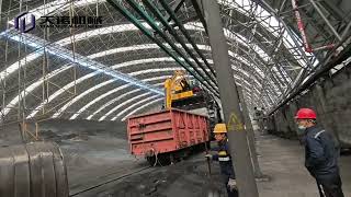Sany SY200 20 ton excavator with straddle carrier Unloading coal wagons Efficiently #coal #wagon
