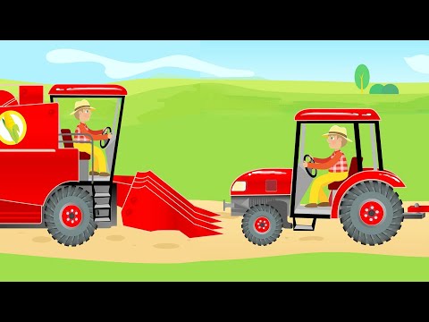 Tractor and Combine Harvester & Agricultural Machinery for Kids | Harvest - Traktor i Kombajn