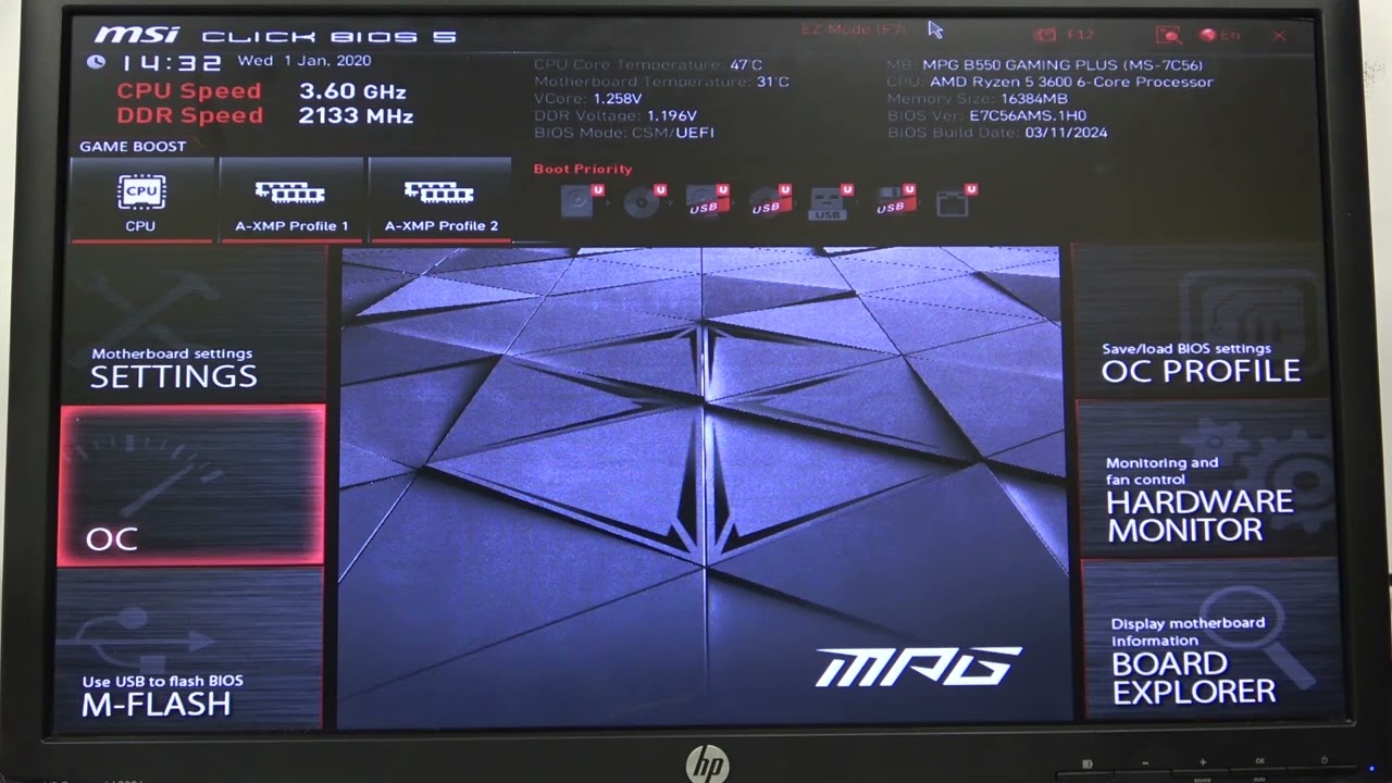 MSI MPG B550 Gaming Plus AM4 - How to Enable/Disable BSS | BIOS
