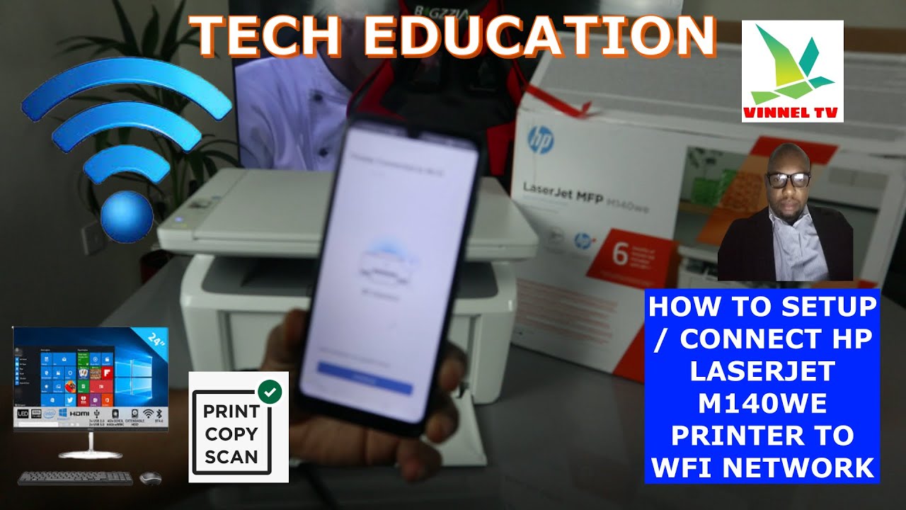 HOW TO SETUP / CONNECT HP LASERJET M140WE PRINTER TO WFI NETWORK - YouTube