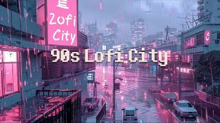 1990s heavy rain in the city 🌃 rainy lofi hiphop [ chill beats to relax/ work/study to ]