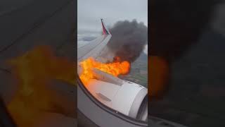 😱Passenger POV: Plane Engine Explodes Mid-Air! Real Footage🔥✈️#passengerpov #enginefire #shorts #usa