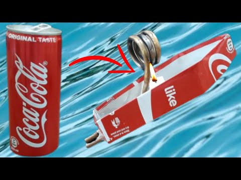 DIY Steam Boat With Coca Cola Can. How To Make Pop Pop Boat With Soda Can. Pop Pop Boat.