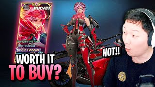 How much is Benedetta Ducati Panigale V4S Rider? New Skin Review & Gameplay | Mobile Legends