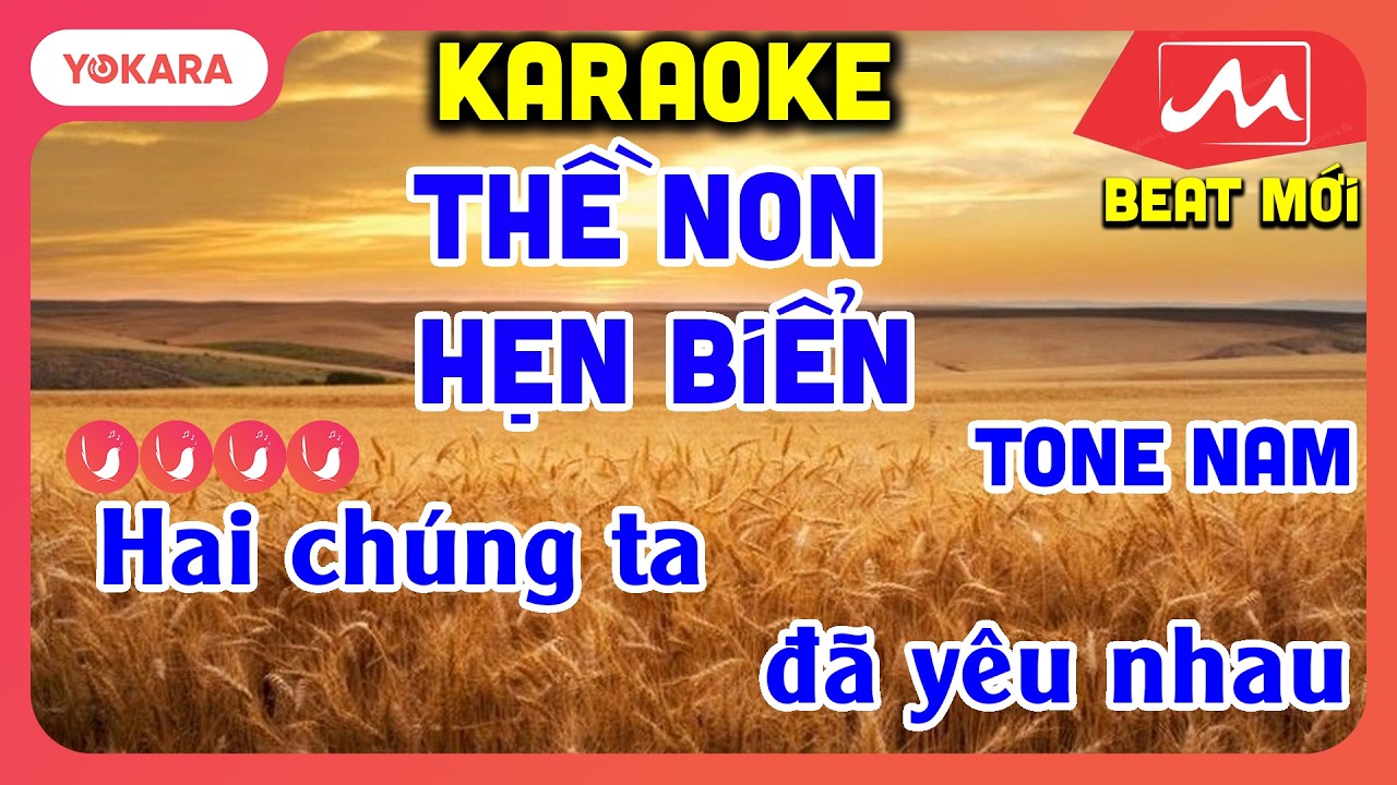 KARAOKE Thề Non Hẹn Biển - TONE NAM | BEAT MỚI DỂ HÁT | YOKARA MOCTV