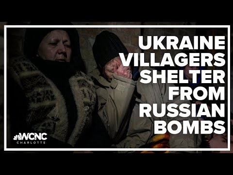 Ukraine villagers shelter from Russian bombs #shorts