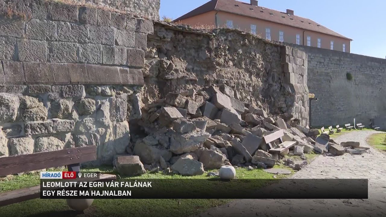 Hajnalban leomlott az egri várfal egy része