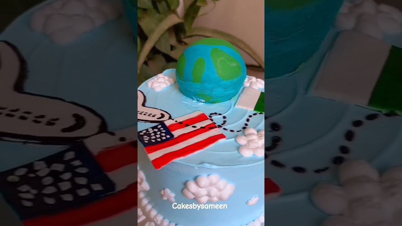 Travel theme cake🇱🇷✈️🇵🇰