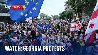 Protests outside Georgia's parliament - May 28
