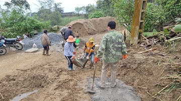 Đổ Đườn Bê Tông Lên Công Trình Nhà 2 Mẹ Con Bà Má | Cói Lalin