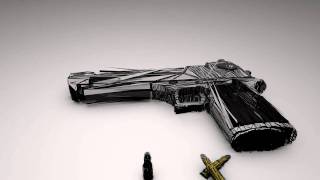 Shatter effect Desert Eagle  |  C4D