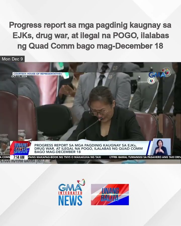 Progress report sa mga pagdinig kaugnay sa EJKs, drug war, at ilegal na POGO,... | Unang Balita