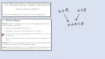 2.3.1 :: Herstein Abstract Algebra. The intersection of two subgroups is a subgroup.