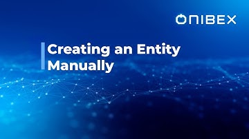Onibex Data Modeler - Creating an Entity Manually