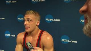 Hayden Hidlay (NC State) after 157 lbs. quarterfinals win at 2018 NCAAs
