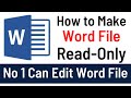 How to make word document read only  no one can edit your word file  simple  quick way 